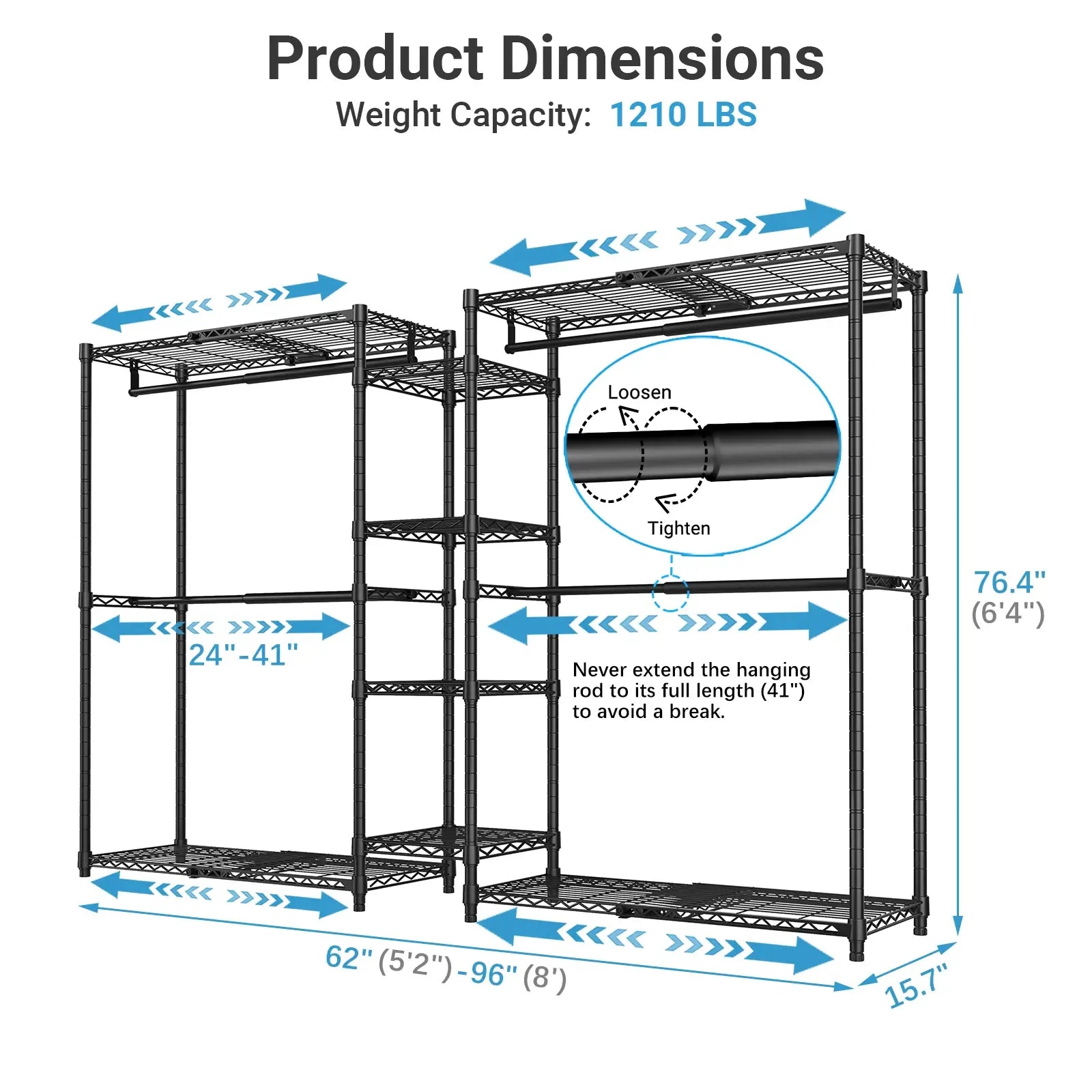 VIPEK X3 Expandable Garment Rack